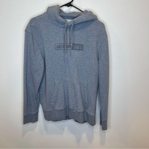American Eagle Gray  Logo Block Hoodie